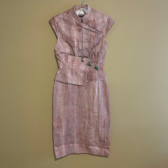 Karen Millen Vintage Pastel Pink Asian Inspired Dress - Picture 1 of 12